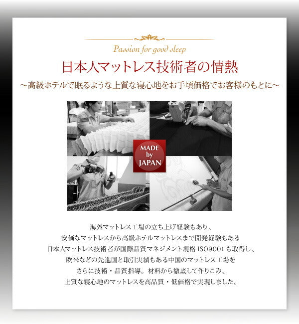 日本人技術者設計 超快眠マットレス抗菌防臭防ダニ ホテルプレミアム ポケットコイル硬さ:ふつう EVA エヴァ