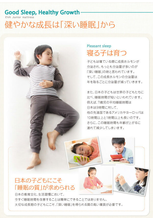 子供の睡眠環境を考えた 安眠マットレス抗菌・薄型・高通気 ボンネルコイル EVA エヴァ