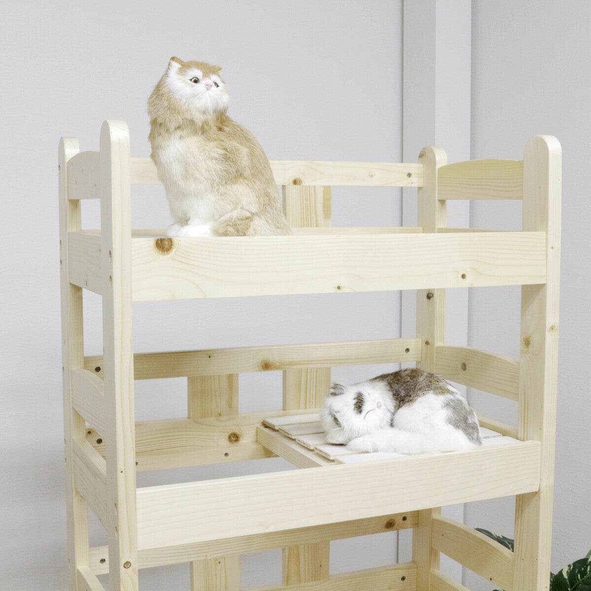 ペットベッド キャットタワー ペット小屋 5段ベッド はしご パイン材 【ペット家具】