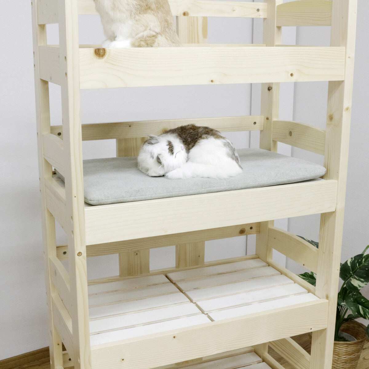 ペットベッド キャットタワー ペット小屋 5段ベッド はしご パイン材 【ペット家具】