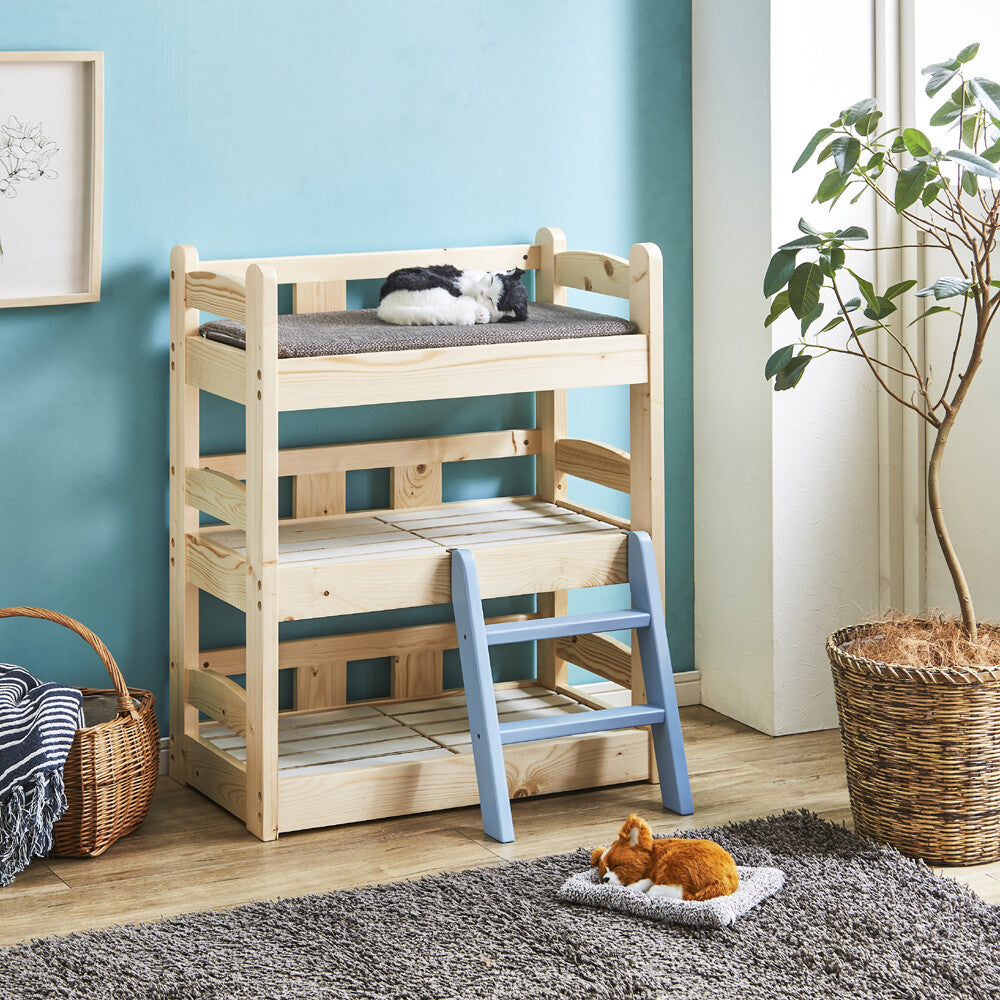 ペットベッド 北欧 パイン材 ベッド ペット家具 ペット用品 3段