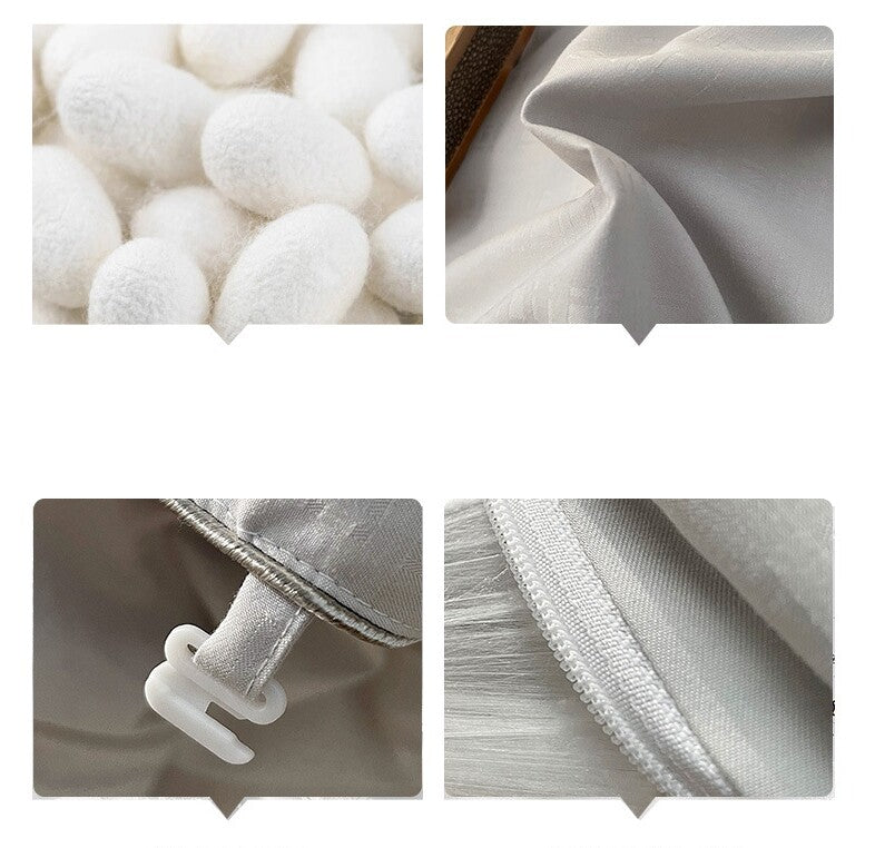 シルク掛け布団 天然繊維絹 収納袋付き 軽量 保温