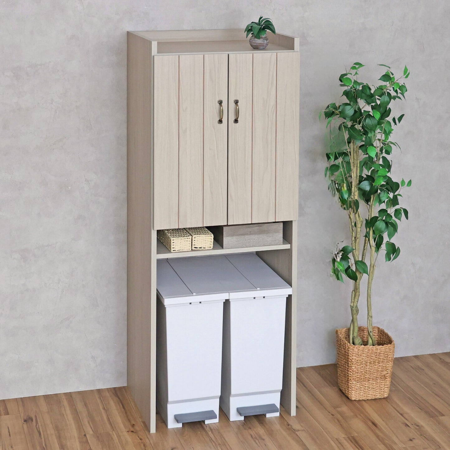 【日本製】 キッチンラック 幅60cm ゴミ箱上ラック ストッカー 組立 CN-1660OS