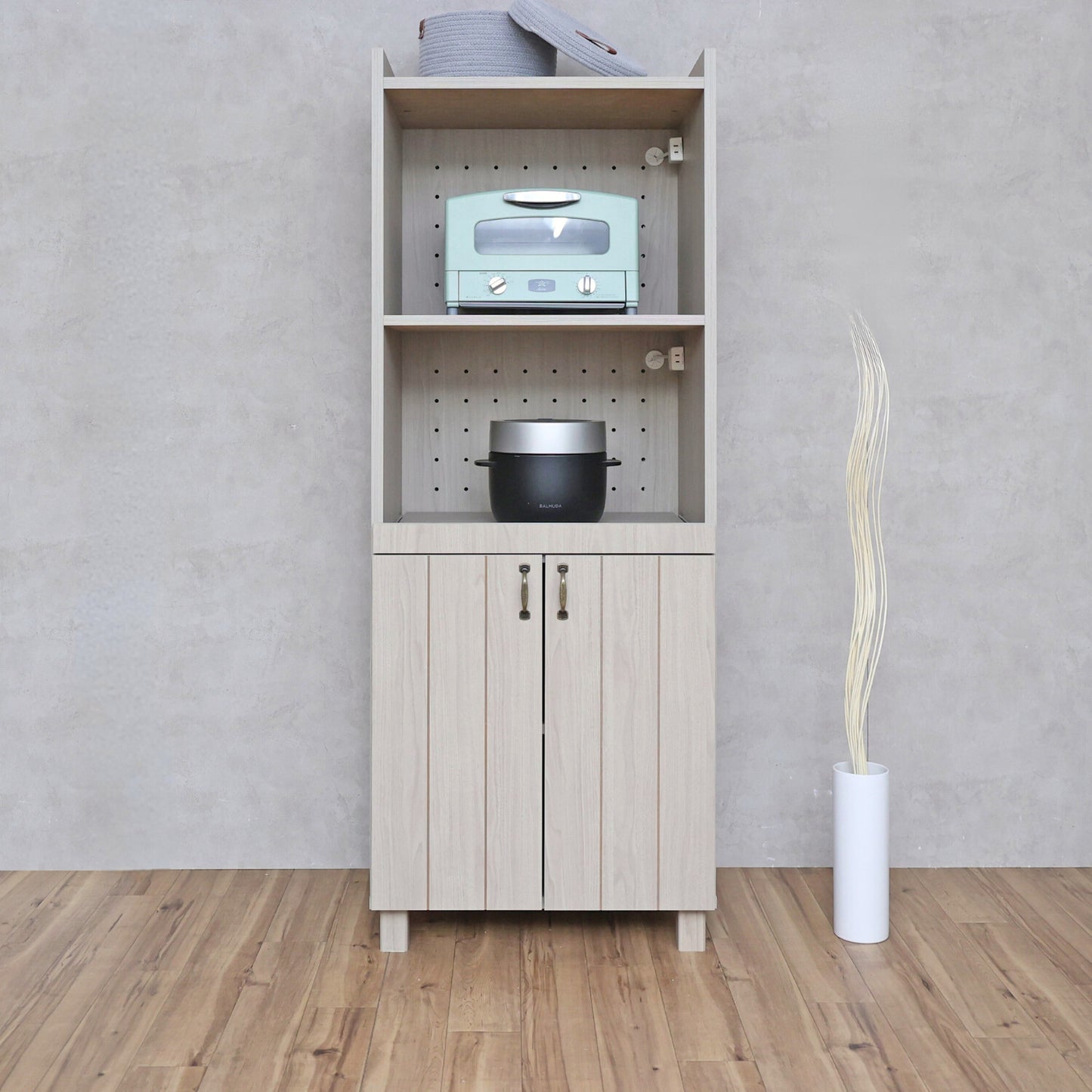 【日本製】 レンジ台 幅60cm キッチンラック キャビネット 組立 CN-1660SR