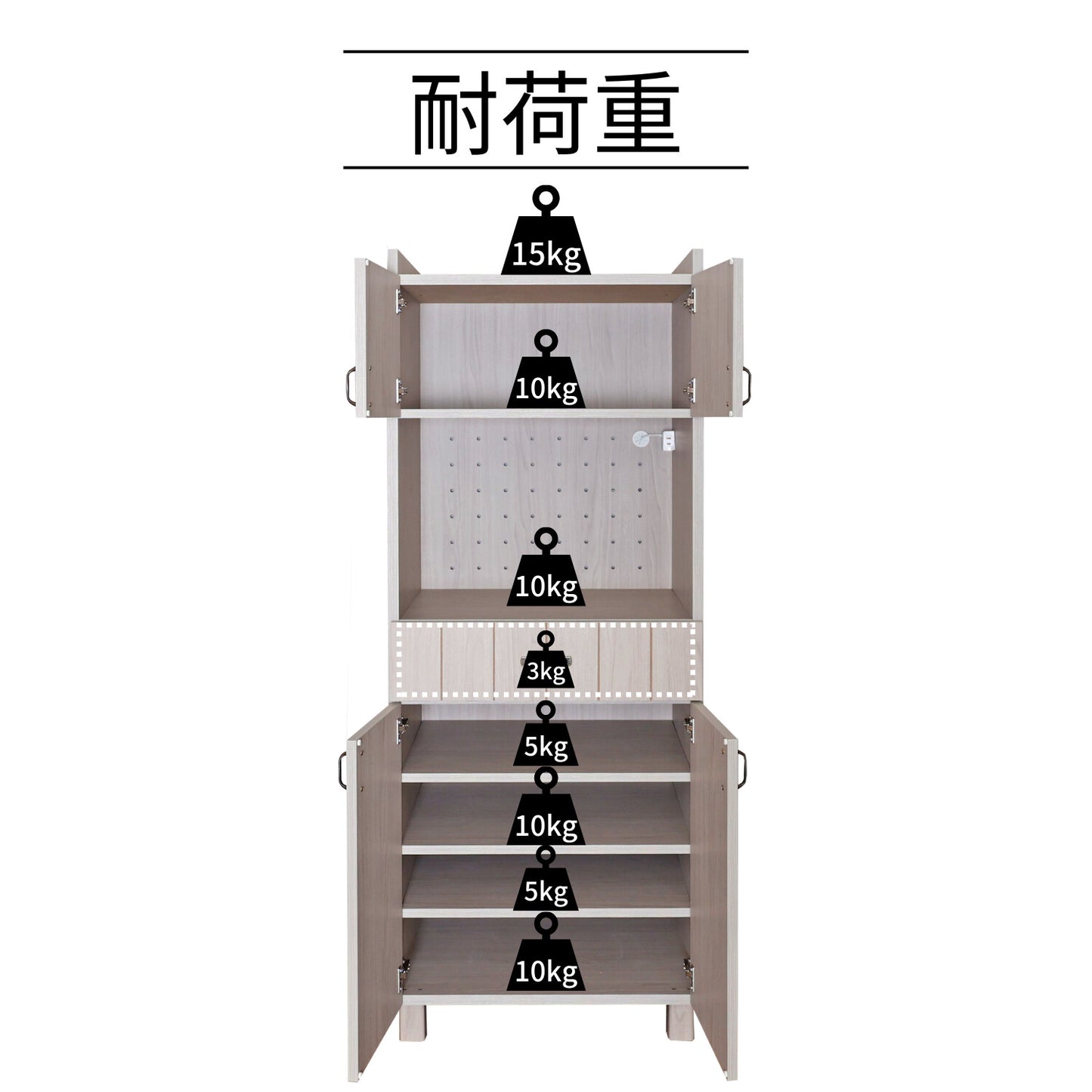 【日本製】 キッチンラック 幅60cm キャビネット 食器棚 組立 CN-1660TH