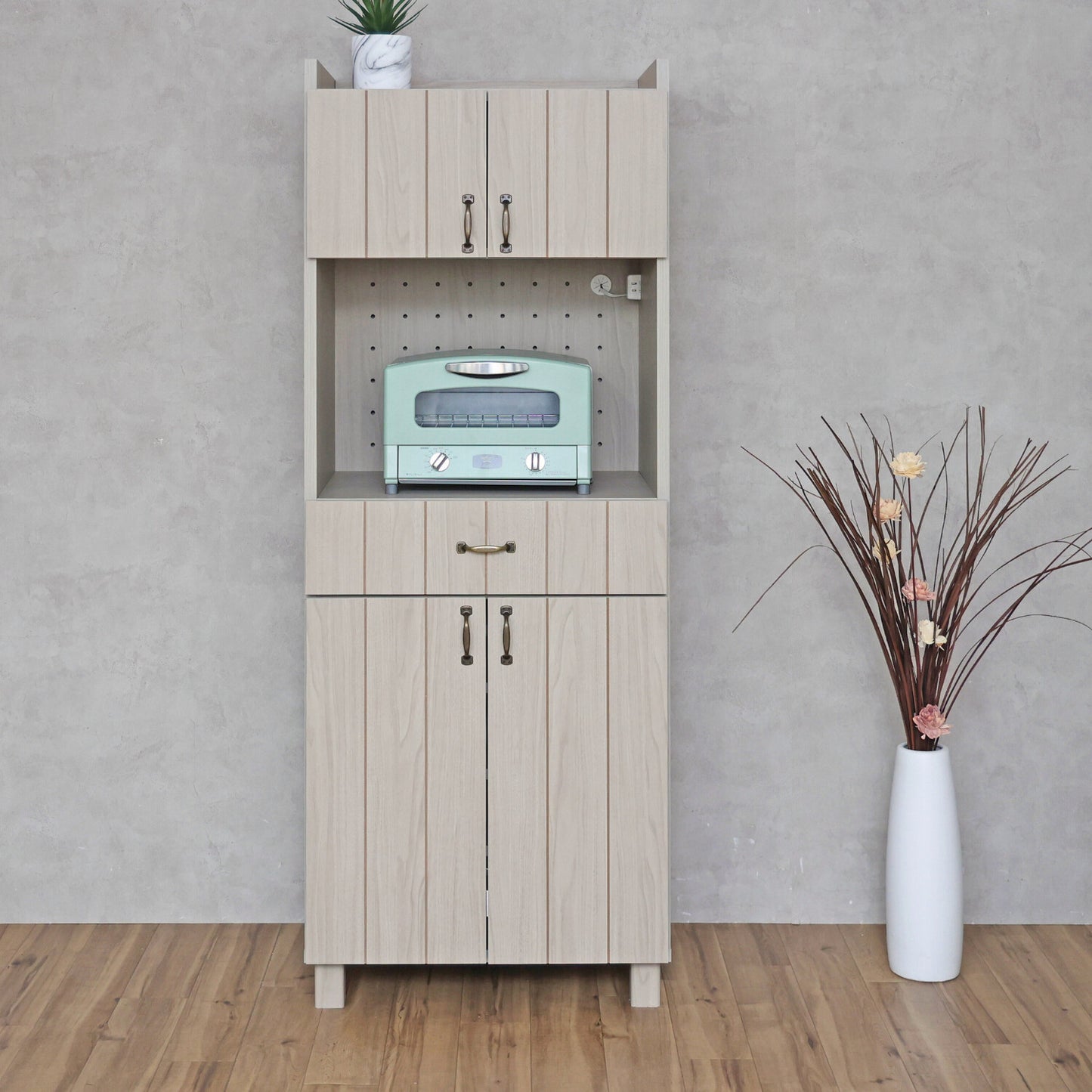 【日本製】 キッチンラック 幅60cm キャビネット 食器棚 組立 CN-1660TH