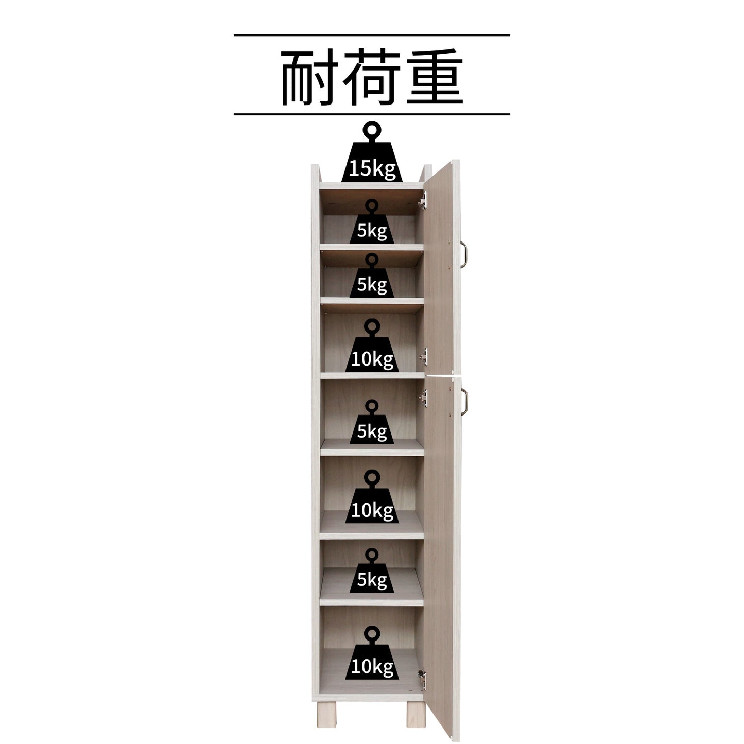 【日本製】 キッチンラック ストッカー 幅31cm スリム キャビネット 収納庫 組立 CN-1630S