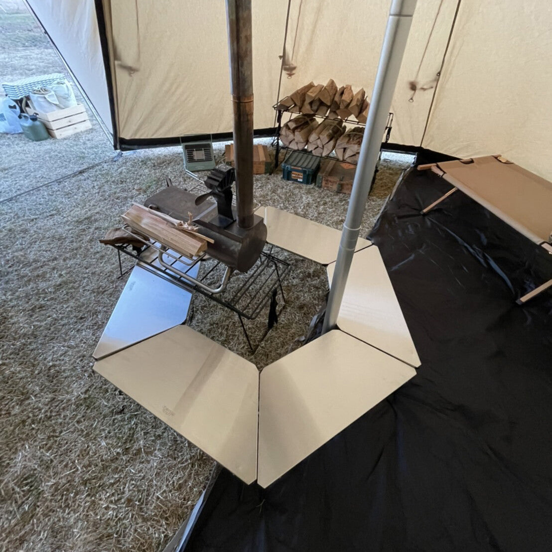 FRT Arch Table アーチテーブル ステンレス・ウッド FRT7030 3個で1セット