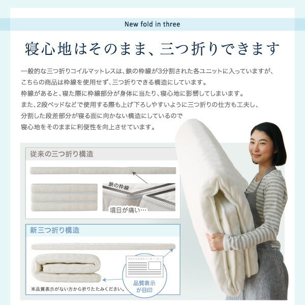 折りたたんで収納できるポケットコイル入 快眠敷布団マットレス EVA Air エヴァエア