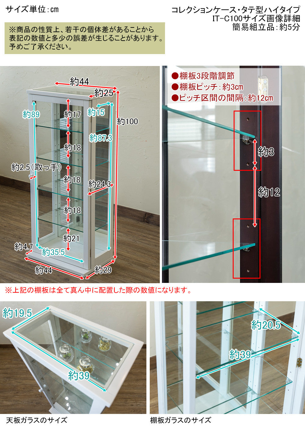 コレクションケース・タテ型ハイタイプ DBR/WW