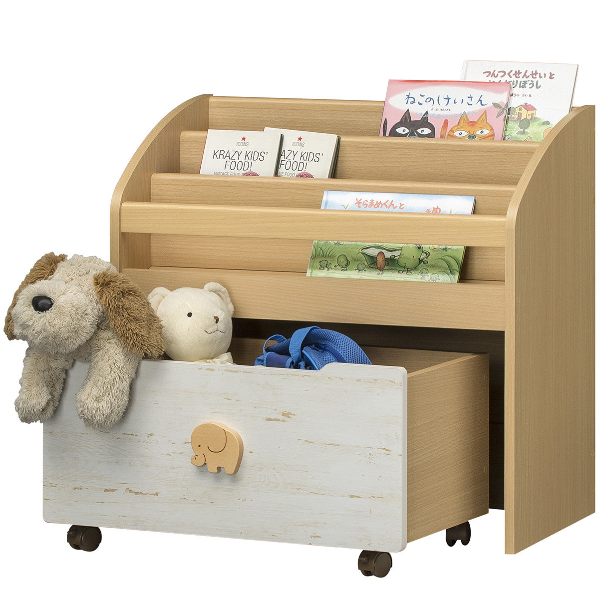 ★★【ランドキッズ】収納 ラック 北欧 おもちゃ 絵本 こども用