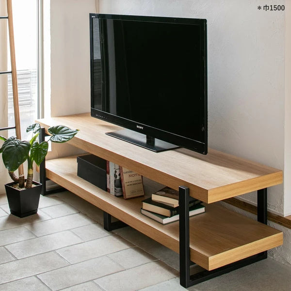 天然木×スチールのシンプルなテレビボード<ローボード アレッシア NA/ienowa>