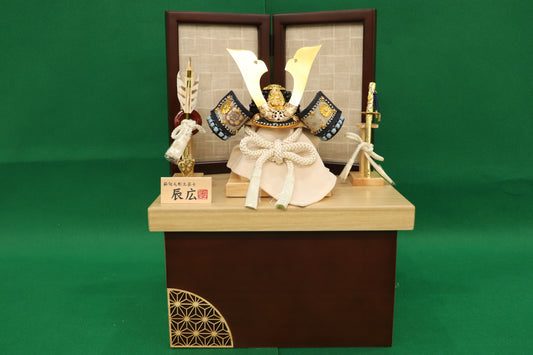 兜飾り収納五月人形セット (31cm×27cm×43cm)