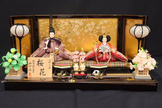 親王飾り雛人形(60cmx33cmx29cm) 桜花