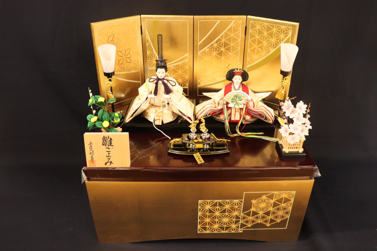 収納親王飾り雛人形セット(55cm×38cm×53cm)