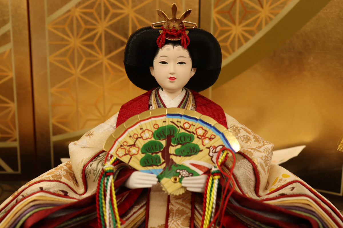 収納親王飾り雛人形セット(55cm×38cm×53cm)