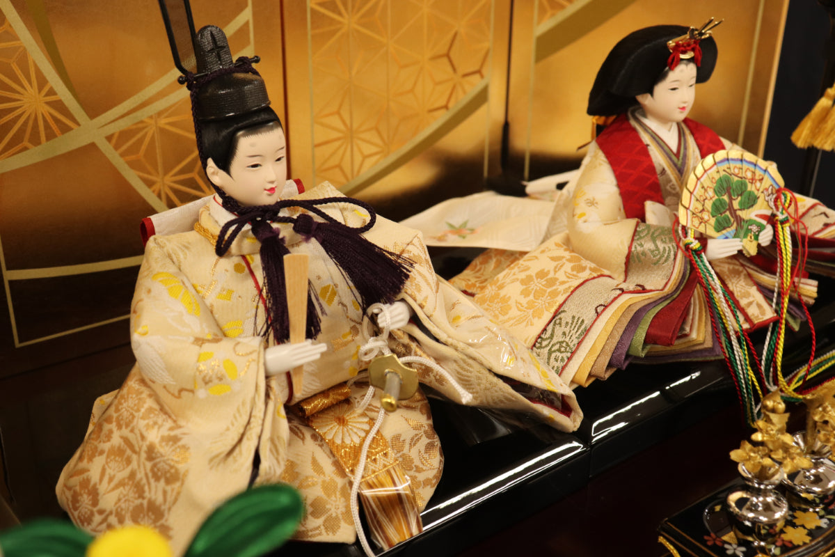 収納親王飾り雛人形セット(55cm×38cm×53cm)