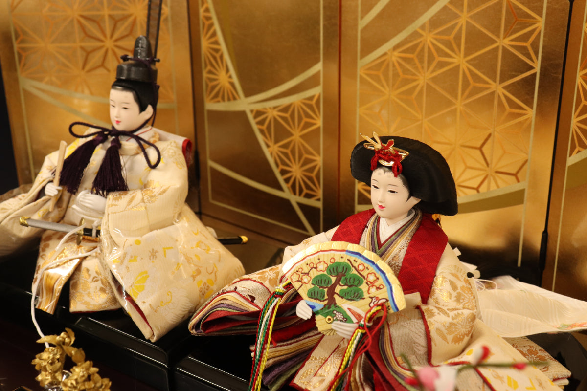 収納親王飾り雛人形セット(55cm×38cm×53cm)