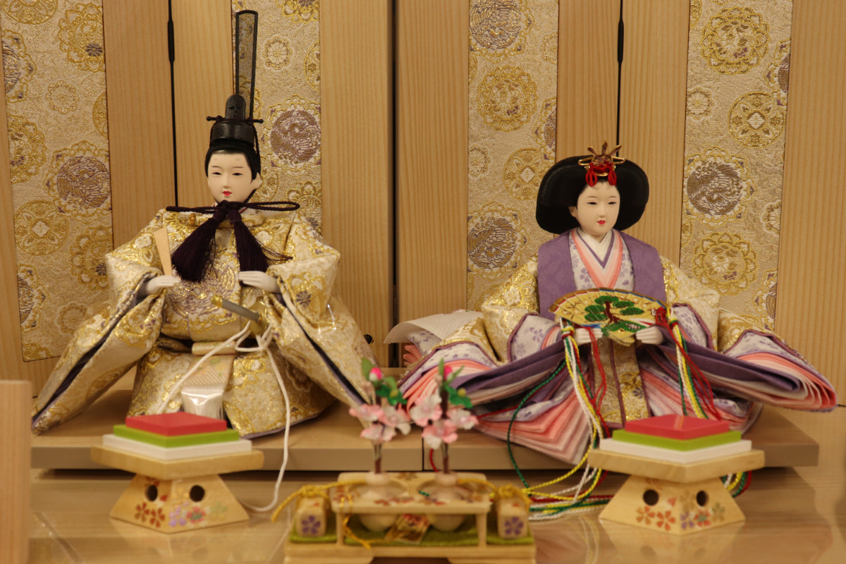 収納親王飾り雛人形セット(65cm×40cm×57cm)