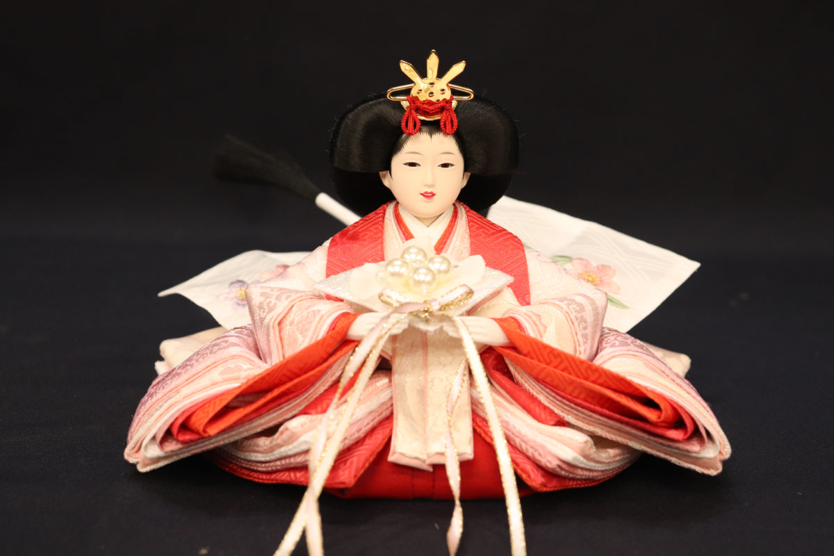収納親王飾り雛人形セット (50cmx30cmx44cm)