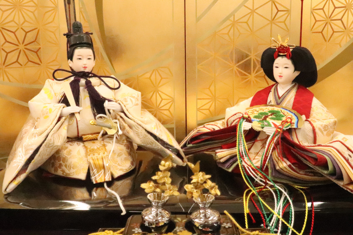収納親王飾り雛人形セット(55cm×38cm×53cm)