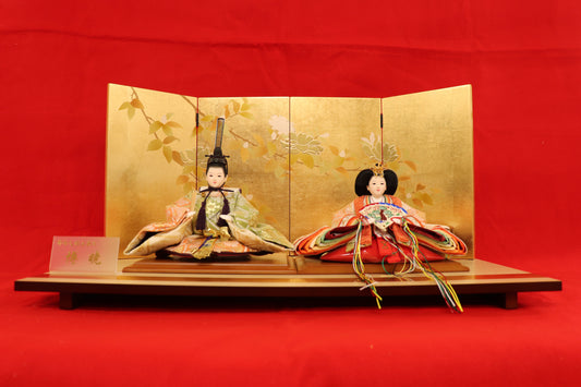 親王飾り雛人形セット (65㎝×38㎝×34㎝)