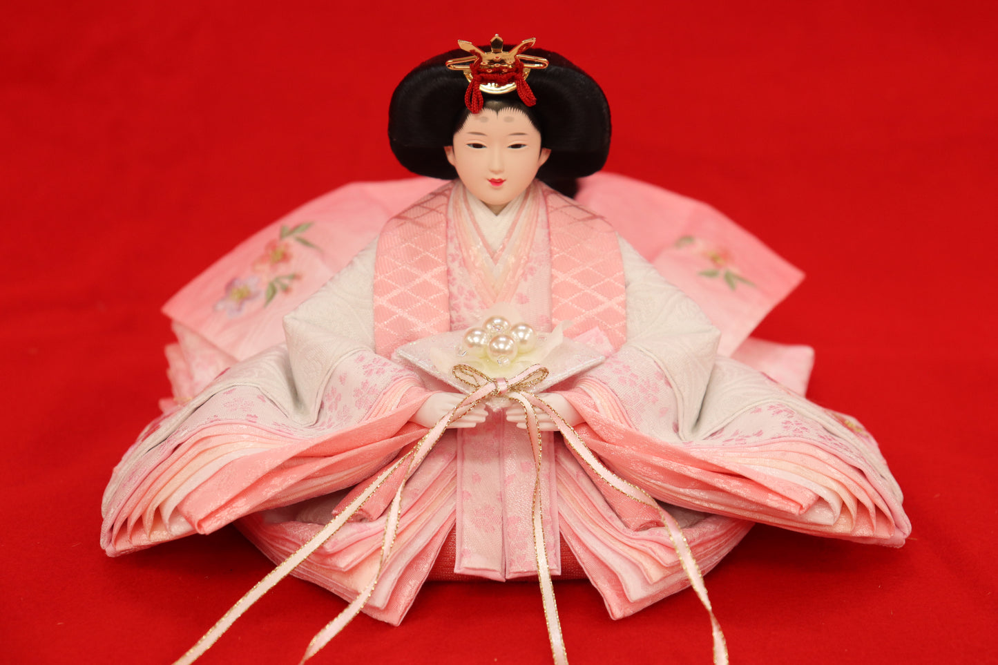 親王飾り雛人形(62cmx30cmx28cm)