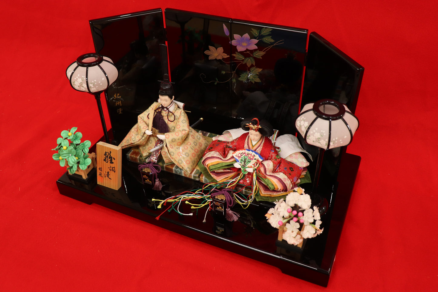 親王飾り雛人形セット (50cmx30cmx28cm)