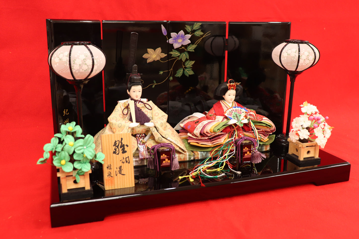 親王飾り雛人形セット (50cmx30cmx28cm)