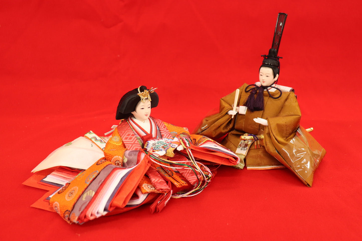 親王飾り雛人形セット (65cm×38cm×32cm) 花ごろも