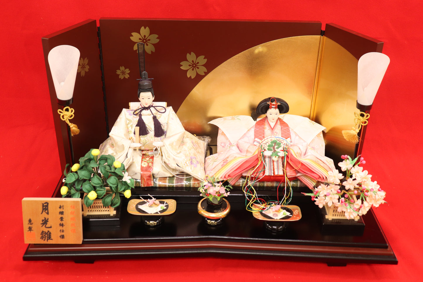 親王飾り雛人形セット(65cmx38cmx36cm)