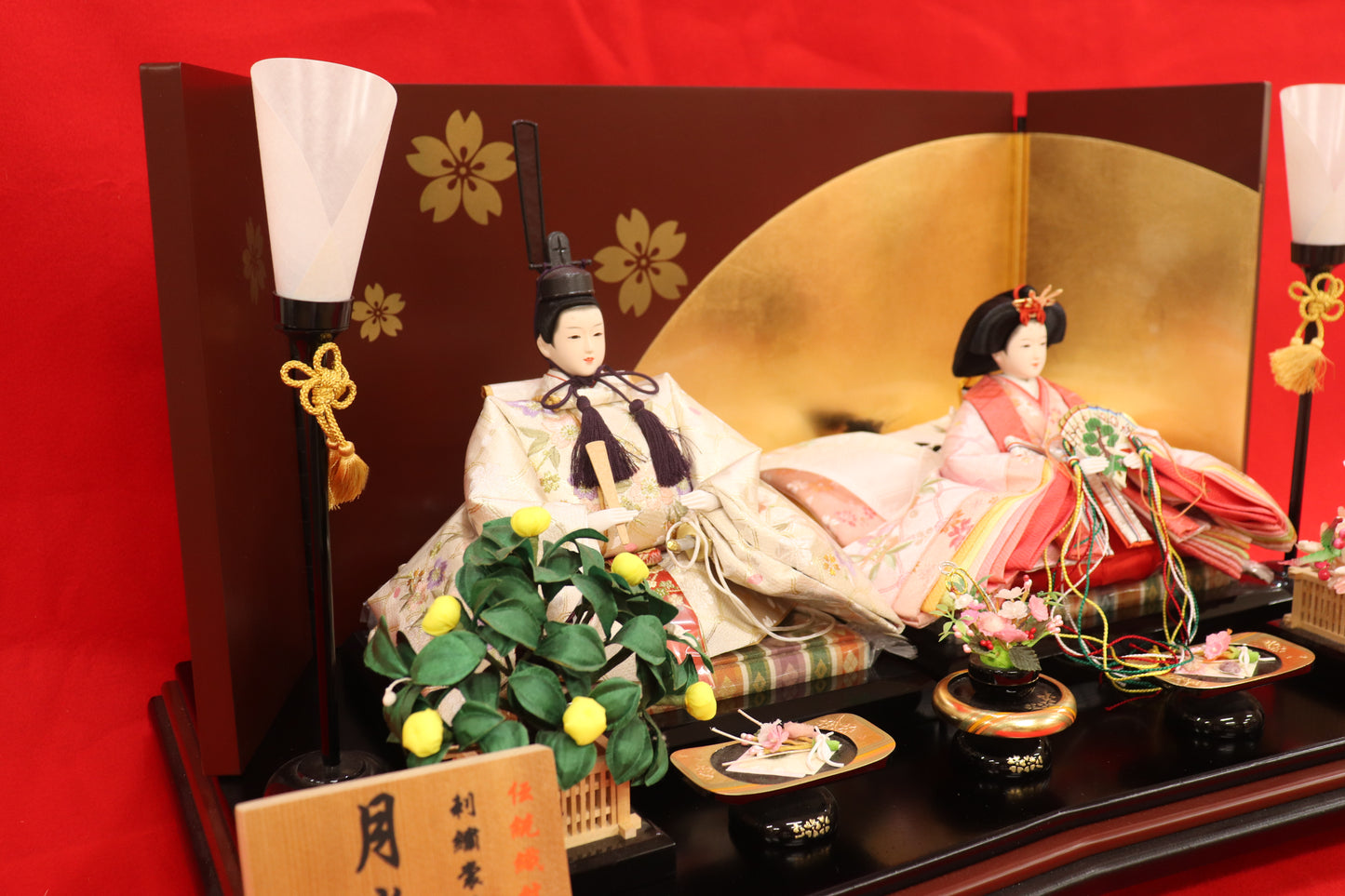 親王飾り雛人形セット(65cmx38cmx36cm)