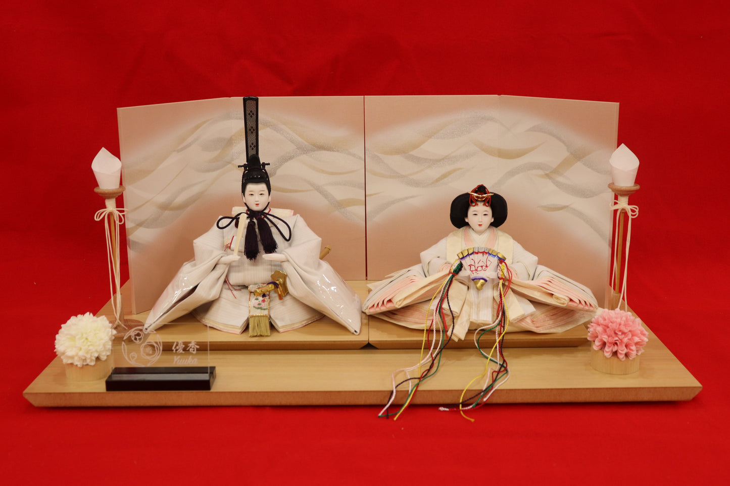 親王飾り雛人形セット (幅55×奥行33×高さ23)cm