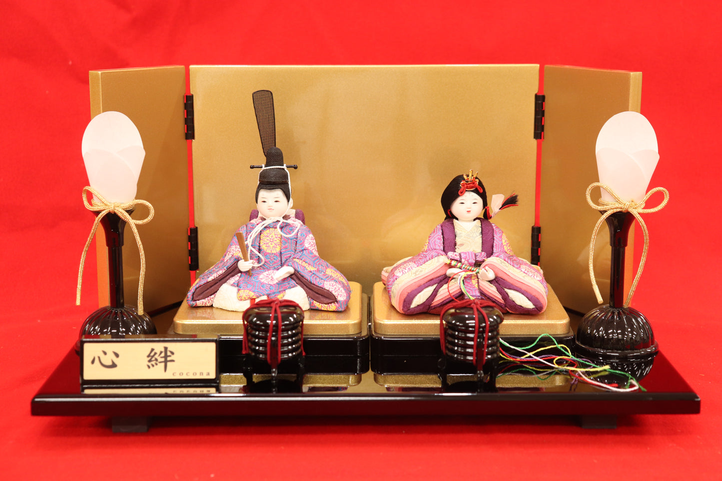 木目込み 親王飾り雛人形セット(38cmx23cmx21cm)