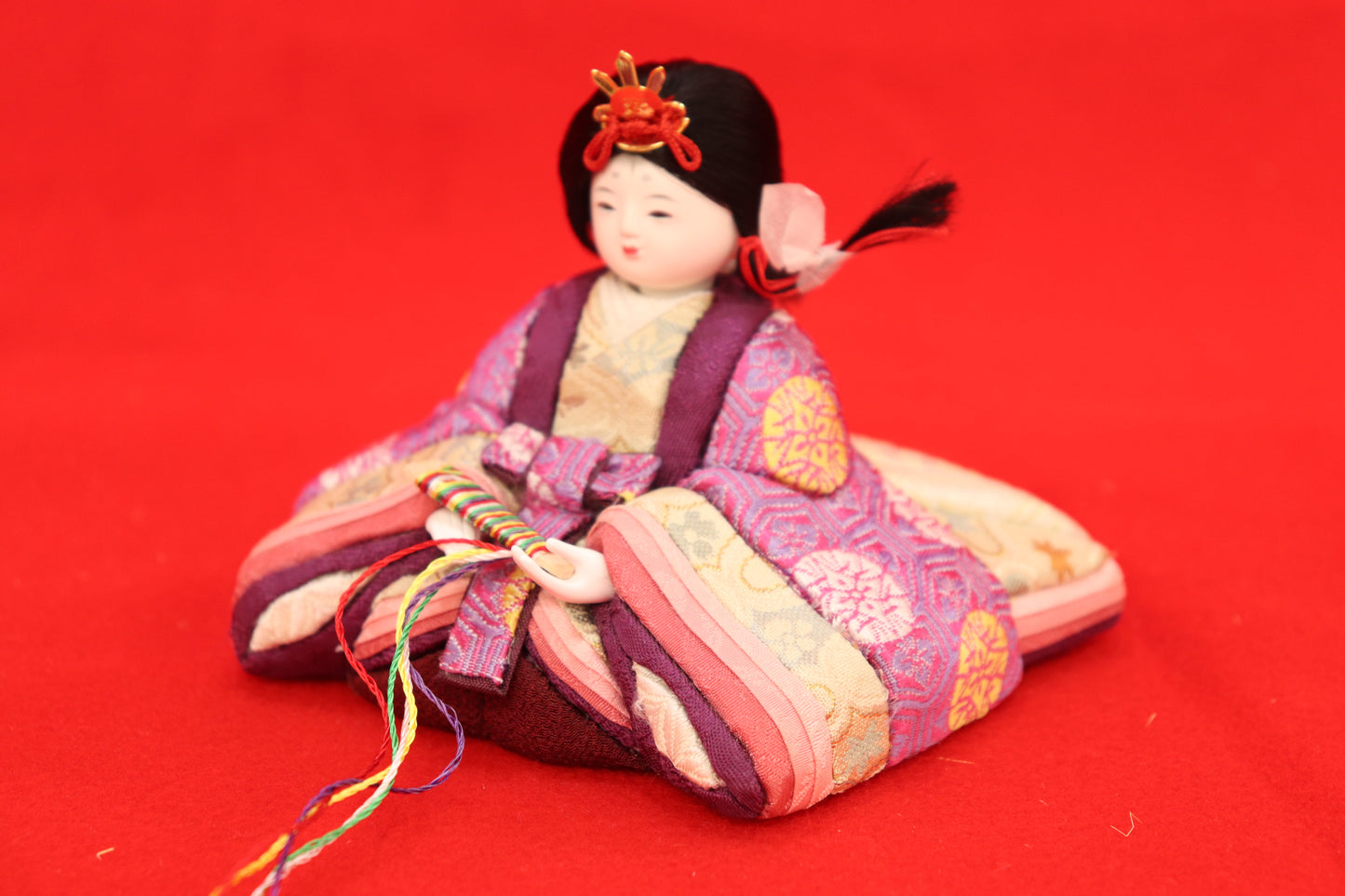 木目込み 親王飾り雛人形セット(38cmx23cmx21cm)