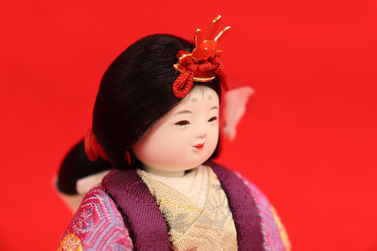 木目込み 親王飾り雛人形セット(38cmx23cmx21cm)