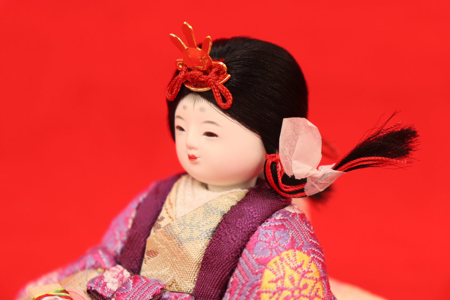 木目込み 親王飾り雛人形セット(38cmx23cmx21cm)