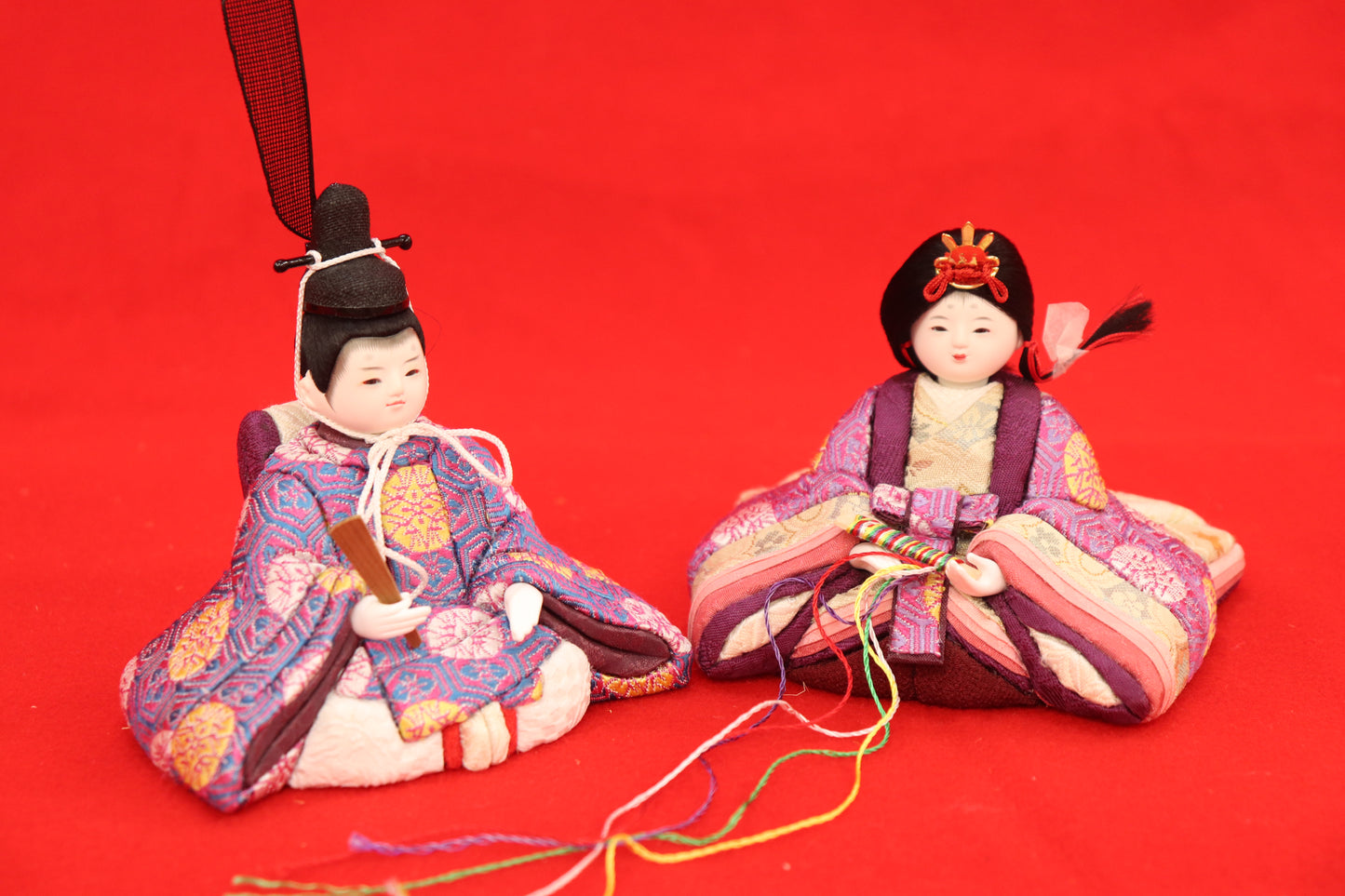 木目込み 親王飾り雛人形セット(38cmx23cmx21cm)