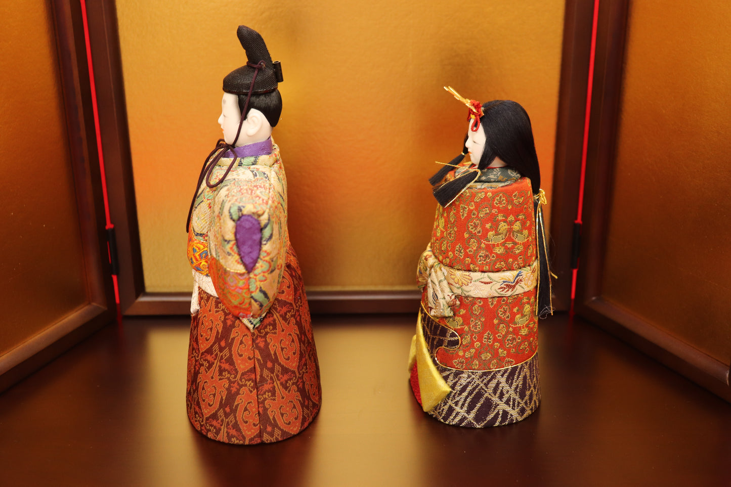 木目込み 親王飾り雛人形セット(45cmx27cmx33cm)