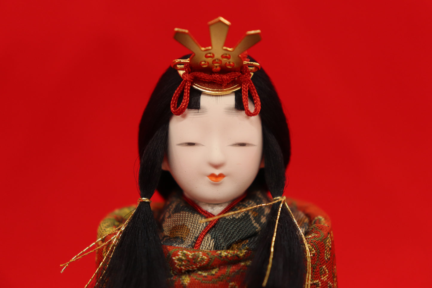 木目込み 親王飾り雛人形セット(45cmx27cmx33cm)