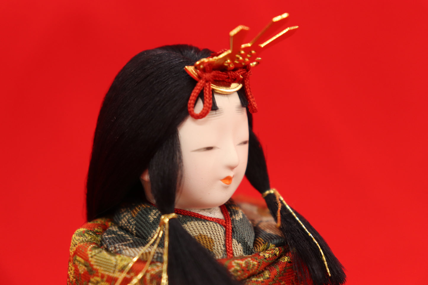 木目込み 親王飾り雛人形セット(45cmx27cmx33cm)