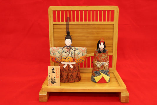 木目込み 親王飾り雛人形セット(33cmx24cmx26cm)