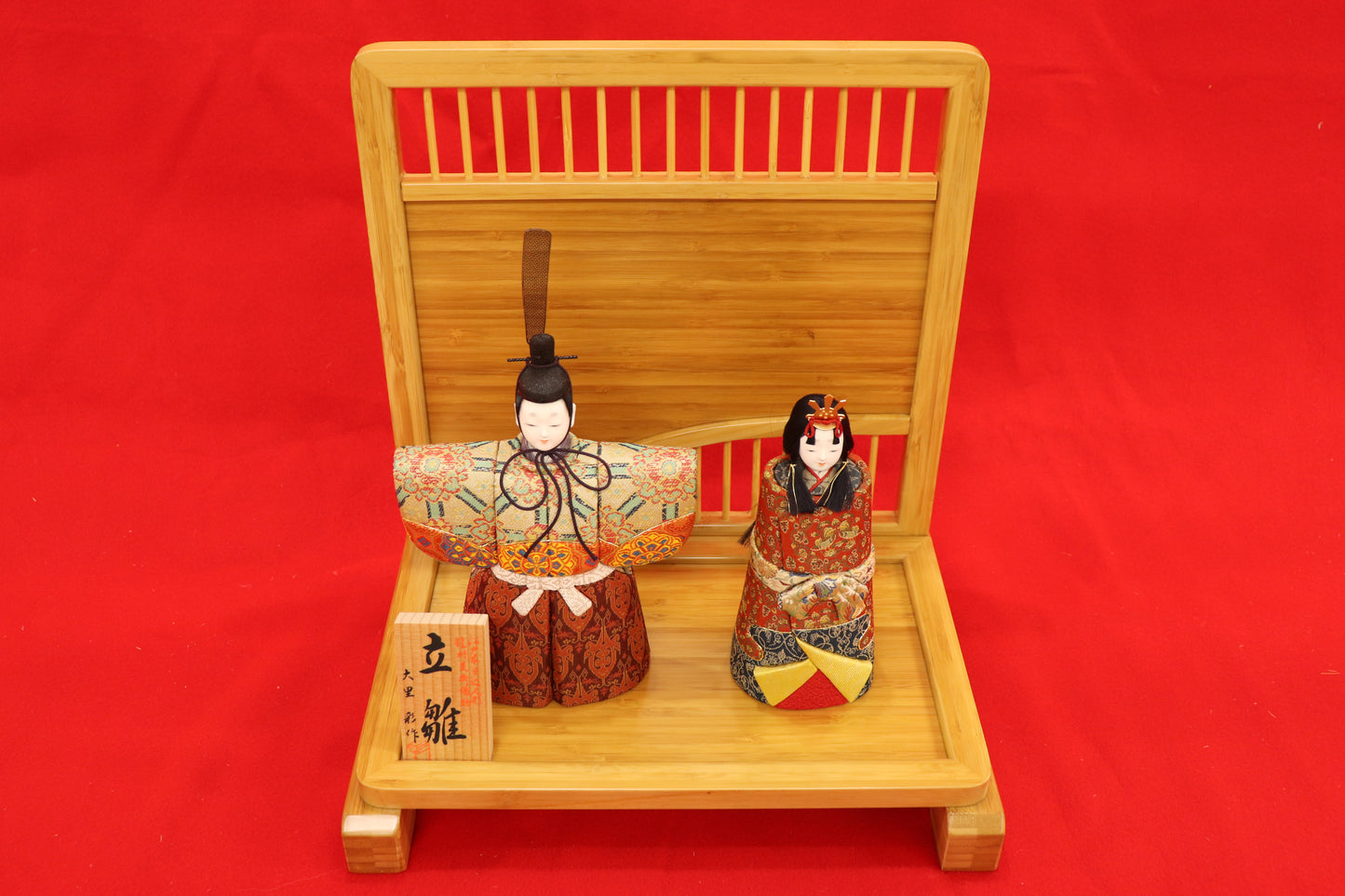 木目込み 親王飾り雛人形セット(33cmx24cmx26cm)