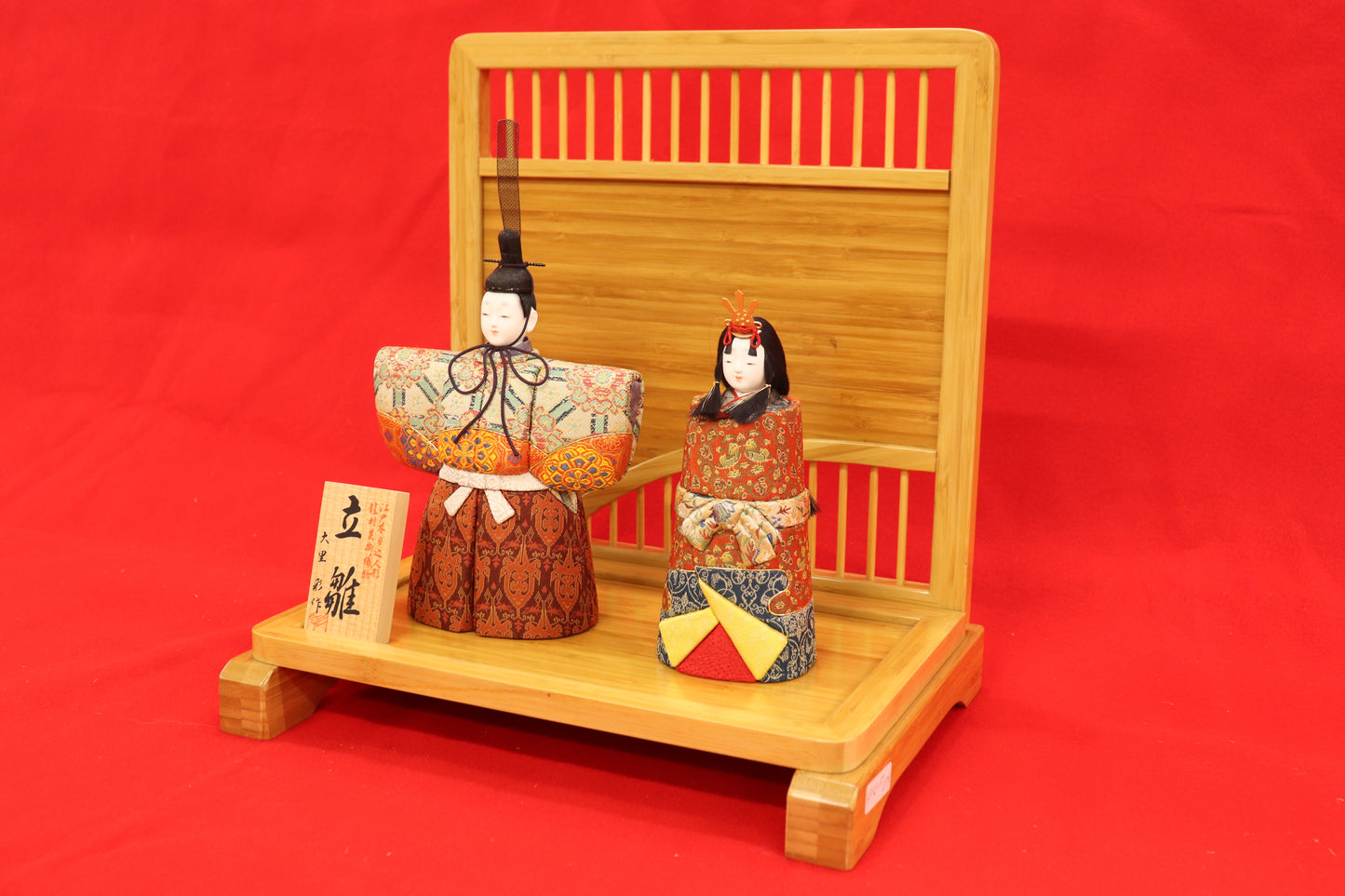 木目込み 親王飾り雛人形セット(33cmx24cmx26cm)