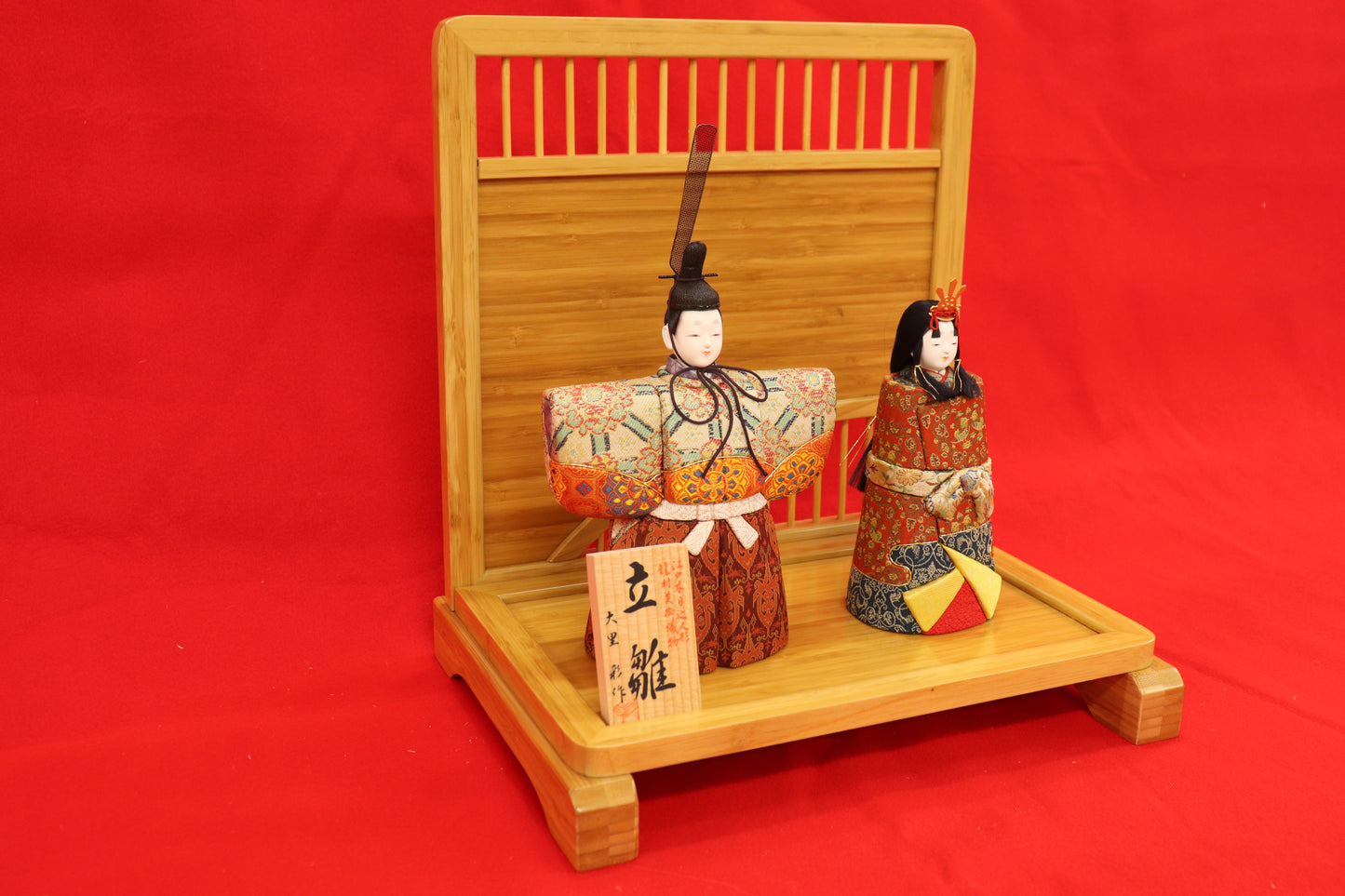 木目込み 親王飾り雛人形セット(33cmx24cmx26cm)