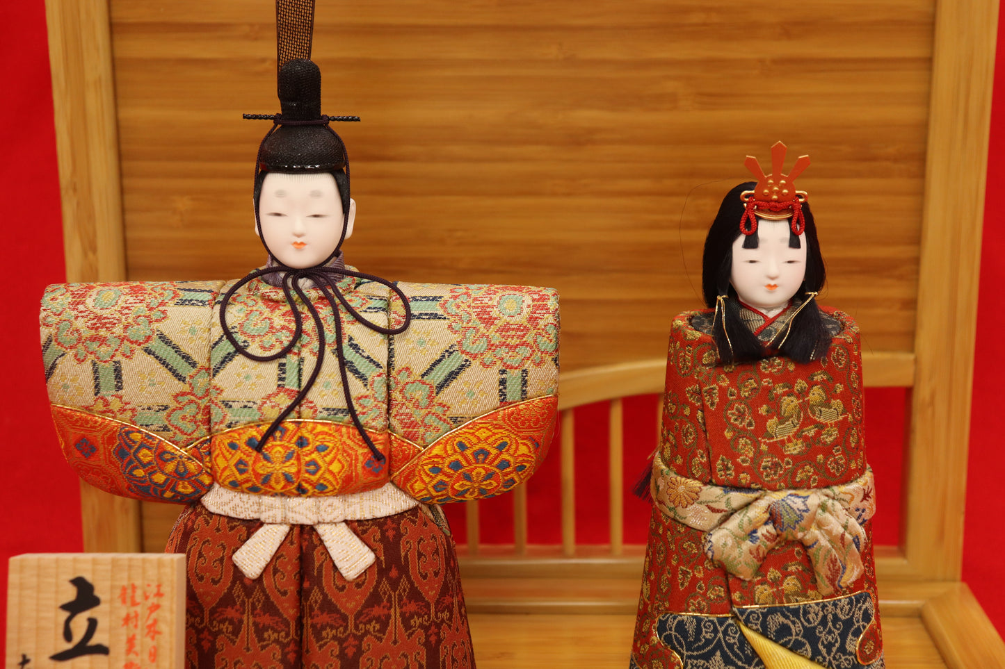 木目込み 親王飾り雛人形セット(33cmx24cmx26cm)