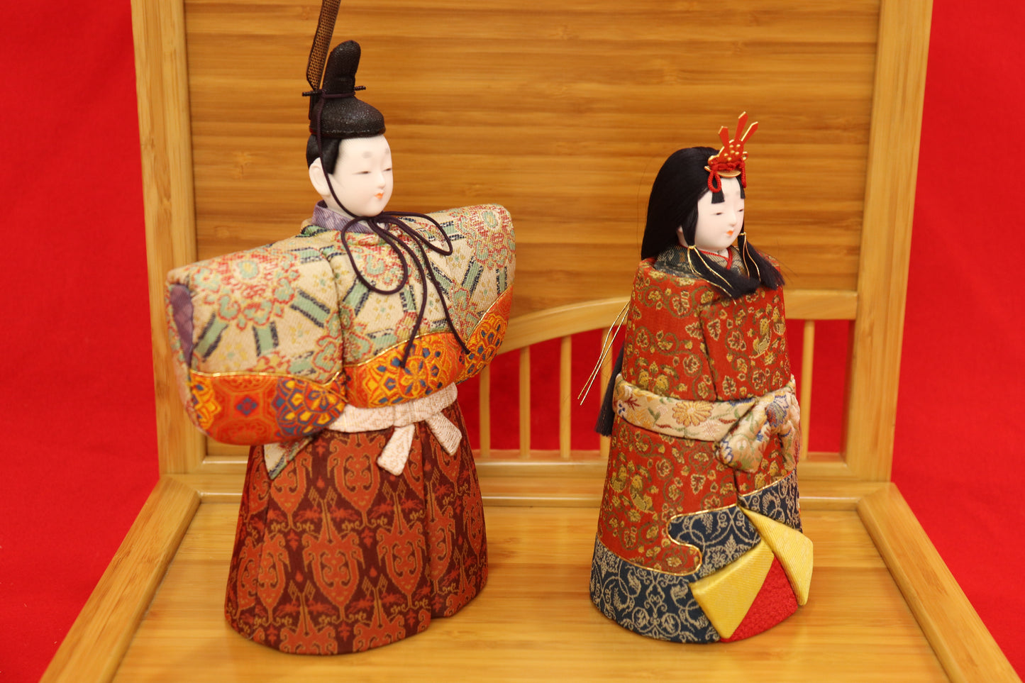 木目込み 親王飾り雛人形セット(33cmx24cmx26cm)