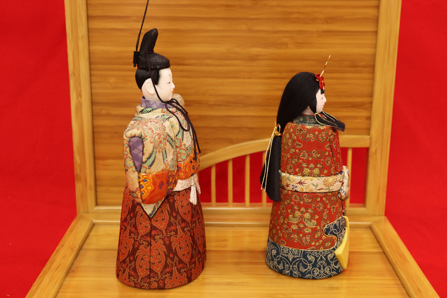 木目込み 親王飾り雛人形セット(33cmx24cmx26cm)