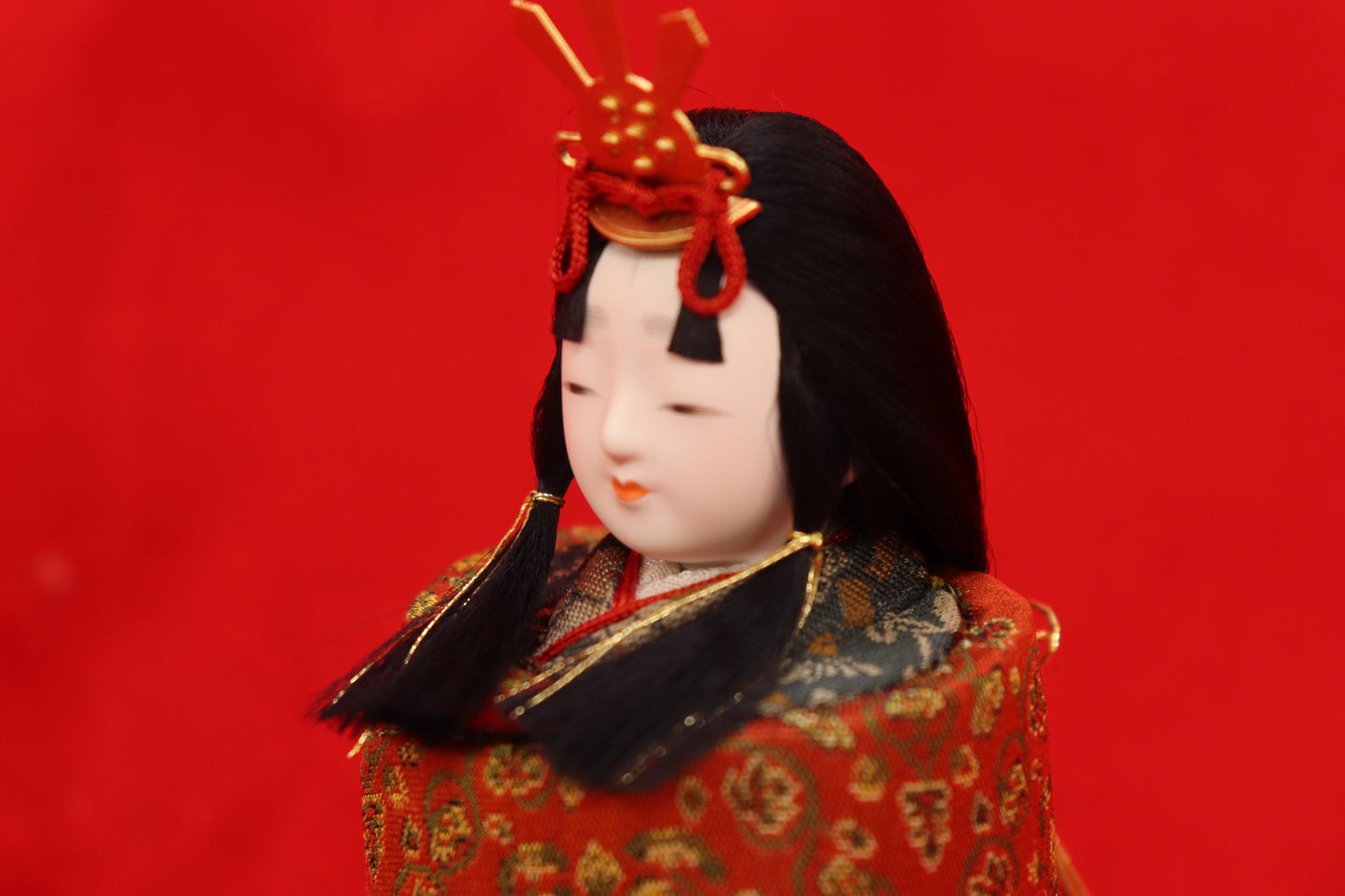 木目込み 親王飾り雛人形セット(33cmx24cmx26cm)