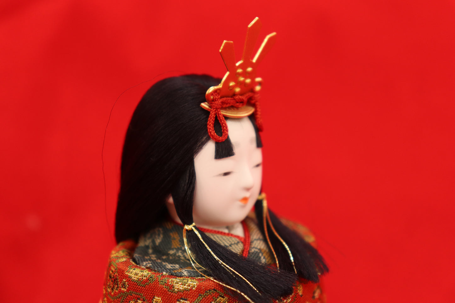 木目込み 親王飾り雛人形セット(33cmx24cmx26cm)